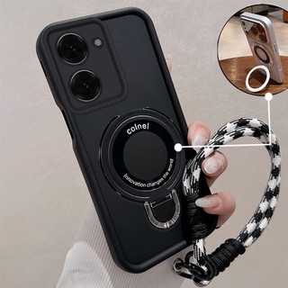 Ốp Lưng Cho Redmi A5 4G Cao Cấp Tối Giản Chống Rơi Điện Thoại Thẩm Mỹ 3D Kim Loại Giá Đỡ Điện Thoại Miễn Phí Tinh Tế Dây