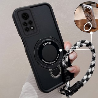 Ốp Lưng Cho Redmi Note 11S 4G Note 11 4G Cao Cấp Tối Giản Chống Rơi Điện Thoại Thẩm Mỹ 3D Kim Loại Giá Đỡ Điện Thoại Miễn Phí Tinh Tế Dây