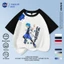 Áo thun in hình hoạt hình bé trai bé gái, tay raglan cotton, áo hè thoáng mát, giao hàng 24h