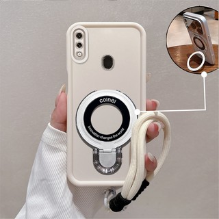Ốp Lưng Cho Samsung A30 A20 Cao Cấp Tối Giản Chống Rơi Điện Thoại Thẩm Mỹ 3D Kim Loại Giá Đỡ Điện Thoại Miễn Phí Tinh Tế Dây