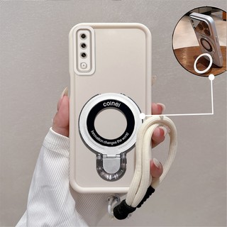 Ốp Lưng Cho Samsung A7 2018 A50 A50s A30s A70 A750 Ốp Điện Thoại Chống Rơi Tối Giản Cao Thẩm Mỹ 3D Kim Loại Giá Đỡ Điện Thoại Miễn Phí Tinh Tế Dây