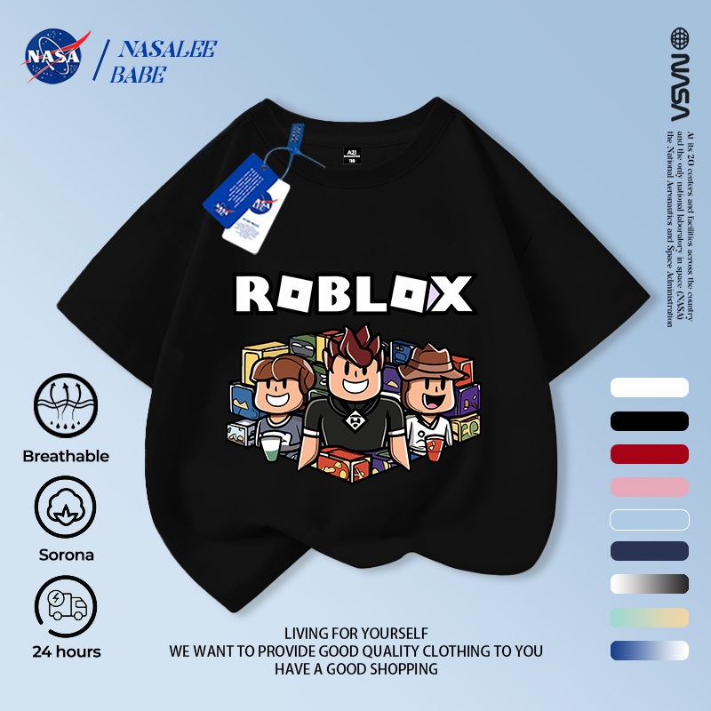 Áo thun cotton NASA tay ngắn trẻ em, thiết kế unisex, thoáng mát nhiều màu, giao 24h.