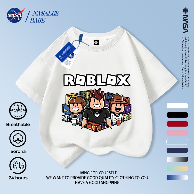 Áo thun cotton NASA tay ngắn trẻ em, thiết kế unisex, thoáng mát nhiều màu, giao 24h.