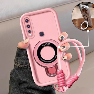 Ốp Lưng Cho vivo Y11 Y12 Y15 Y17 Y19 Ốp Điện Thoại Chống Rơi Tối Giản Cao Thẩm Mỹ 3D Kim Loại Giá Đỡ Điện Thoại Miễn Phí Tinh Tế Dây