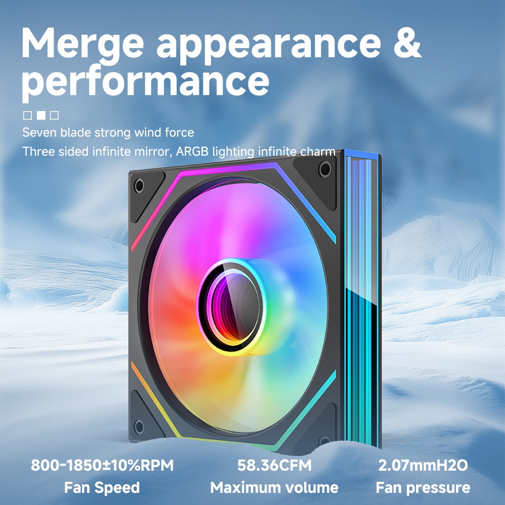 Jungle Leopard Prism 6MAX ARGB Quạt CPU 120mm Đen Trắng 3 Mặt Gương Vô Cực 5V 3PIN ARGB Mobo Sync 4PIN PWM Daisy Chain | BigBuy360 - bigbuy360.vn