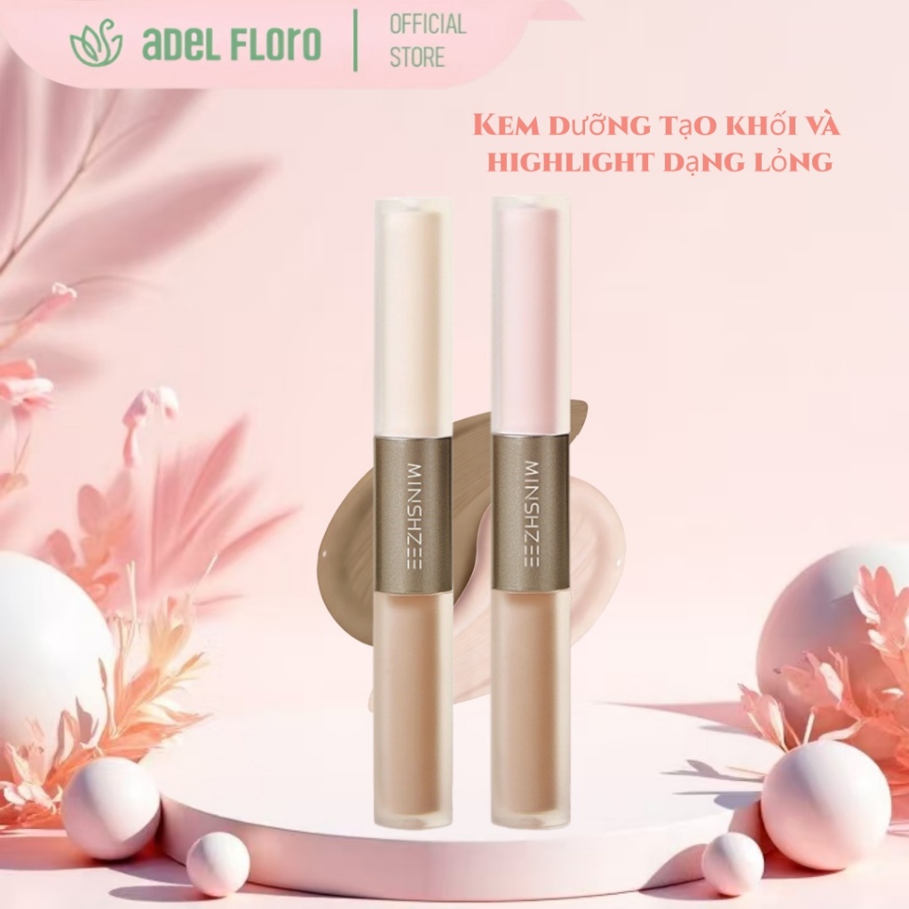 【Adel Floro】Bút Tạo Khối Highlight 2in1 |Dạng kem lỏng, Tạo khối &làm sáng, Dễ tán,Gọn nhẹ mang theo