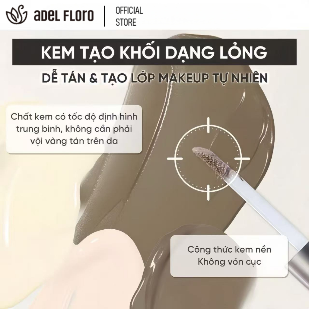 【Adel Floro】Bút Tạo Khối Highlight 2in1 |Dạng kem lỏng, Tạo khối &làm sáng, Dễ tán,Gọn nhẹ mang theo