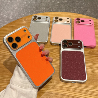 Phim Bảo Vệ Ống Kính Kính Mạ Điện Cam Hoa Hồng Hồng Lấp Lánh Bột Điện Thoại Cho iPhone 17Promax 17Pro 14 15 16 Pro Max Chống Sốc Nữ Vỏ Di Động