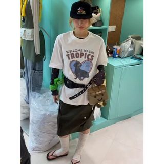 Áo Thun Nữ Tay Ngắn Cổ Tròn Họa Tiết Hoạt Hình, Chất Liệu Cotton