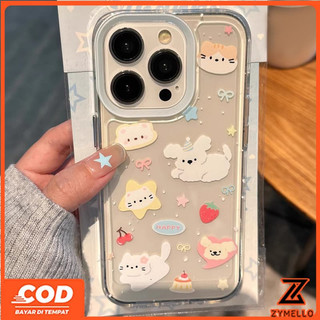 Thích hợp cho Realme Note 60 Realme Note 70 Realme C61 Realme C63 C71 C75S Vỏ điện thoại TPU chống sốc trong suốt hình trái tim mèo và chó hoạt hình dễ thương