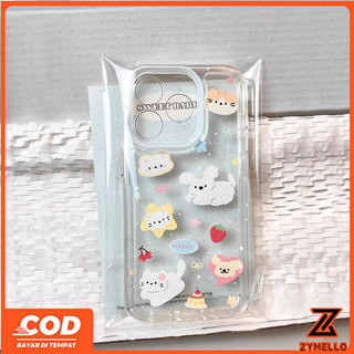 Thích hợp cho Realme Note 60 Realme Note 70 Realme C61 Realme C63 C71 C75S Vỏ điện thoại TPU chống sốc trong suốt hình trái tim mèo và chó hoạt hình dễ thương
