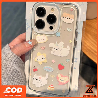 Thích hợp cho Realme Note 60 Realme Note 70 Realme C61 Realme C63 C71 C75S Vỏ điện thoại TPU chống sốc trong suốt hình trái tim mèo và chó hoạt hình dễ thương