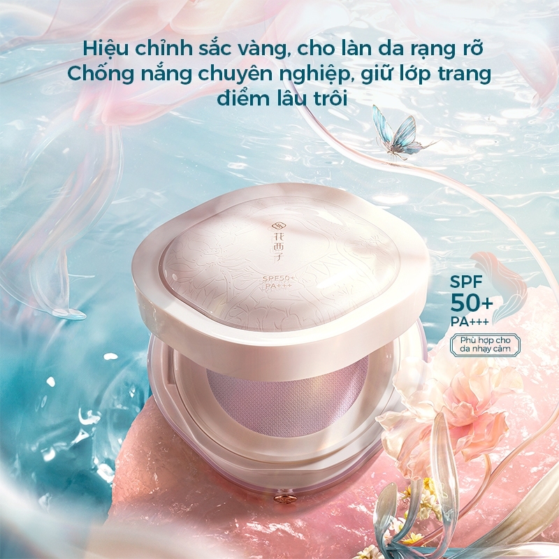 【Livestream】Florasis ( Hoa Tây Tử) Phấn Phủ Chống Nắng Rạng rỡ tự nhiên SPF50+ PA+++ 8.5g – Kiềm dầu, nâng tông sáng da, lớp phủ mỏng nhẹ, cố định lớp trang điểm lâu trôi suốt ngày