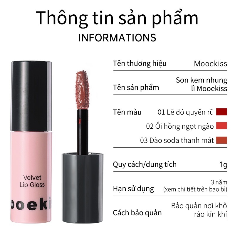 [GIFT] Mooekiss Lip Gloss Matte Mirror Mini Lip Gloss 1g