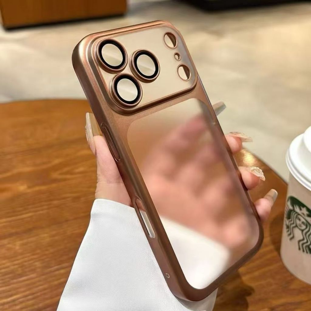 Ốp Điện Thoại Chống Sốc Trong Suốt PC Mạ Điện Sang Trọng Thích Hợp Cho iPhone 11 12 13 14 15 16 17 Pro Max 14 15 16 Plus Ốp lưng