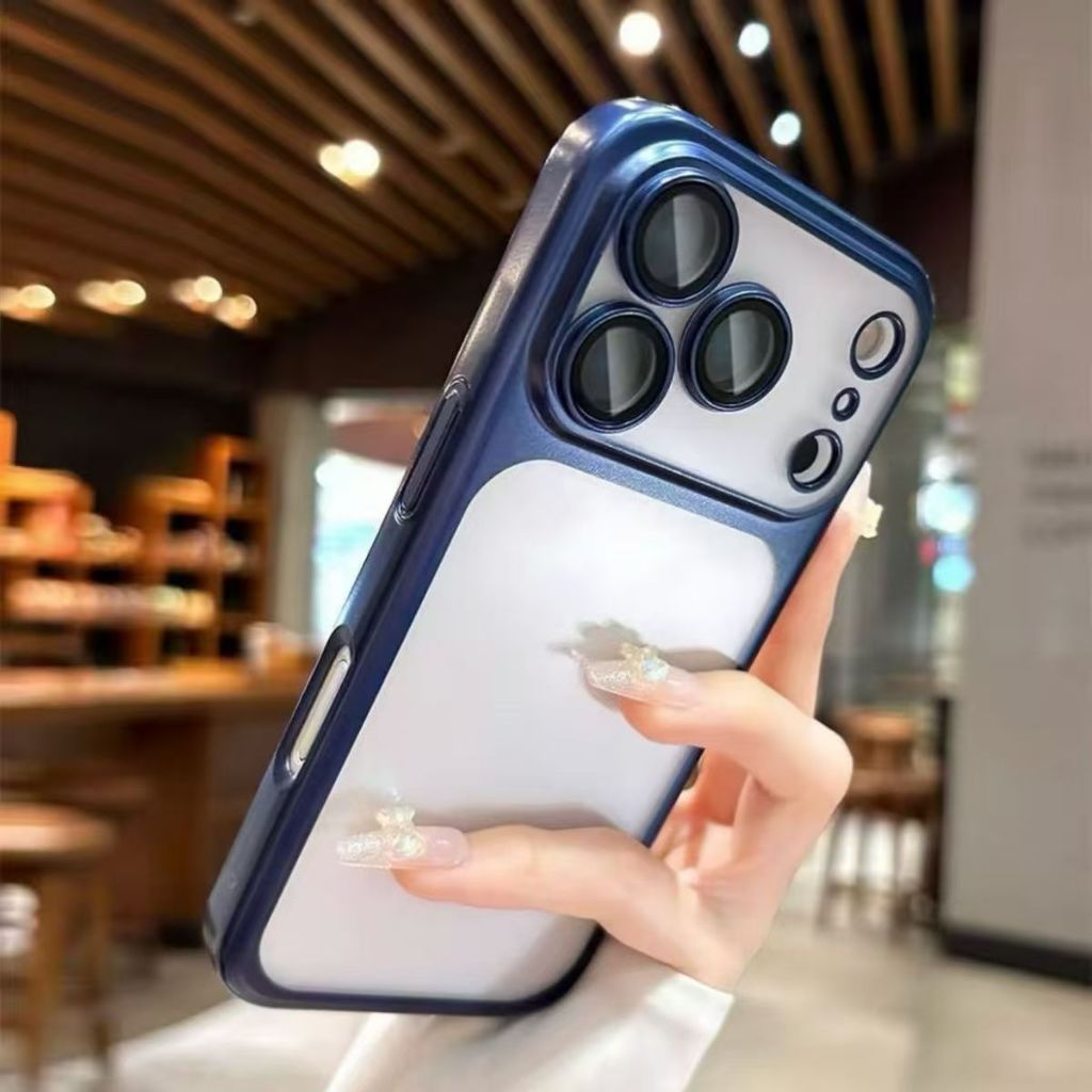 Ốp Điện Thoại Chống Sốc Trong Suốt PC Mạ Điện Sang Trọng Thích Hợp Cho iPhone 11 12 13 14 15 16 17 Pro Max 14 15 16 Plus Ốp lưng