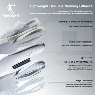 Qiaodan WIND SL Giày Chạy Bộ Nữ Rộng FitShock Hấp Thụ Thoáng Khí ArchSupport QDB022262269