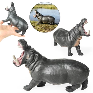 Trẻ em nhận thức mô hình động vật mô phỏng đồ chơi hippopotamus trang trí tượng nhỏ