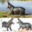 Trẻ em nhận thức mô hình động vật mô phỏng đồ chơi hippopotamus trang trí tượng nhỏ