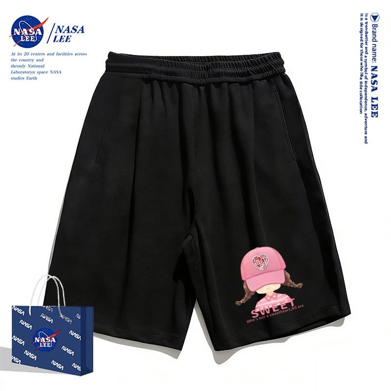 NASA Thương Hiệu Nổi Tiếng Trẻ Em Quần Short Trắng Mùa Hè 2026 Không Khí Thường Ngày Bé Trai Bé Gái Đáy Mũ Bé Gái In Hình