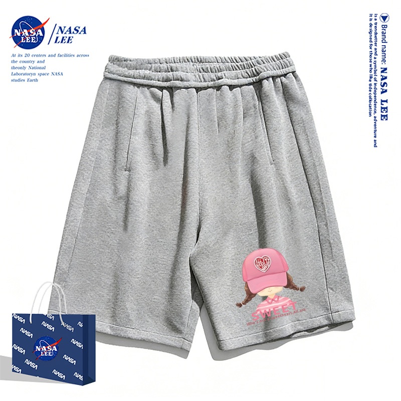 NASA Thương Hiệu Nổi Tiếng Trẻ Em Quần Short Trắng Mùa Hè 2026 Không Khí Thường Ngày Bé Trai Bé Gái Đáy Mũ Bé Gái In Hình