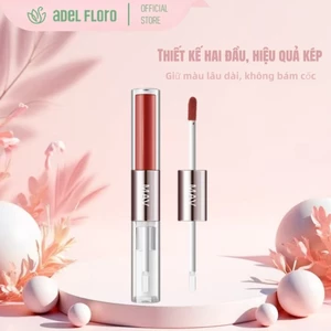 【Adel Floro】2in1 Lì Mượt Và Bóng Mọng | Một đầu lì, một đầu bóng, Không trôi, Dưỡng môi từ thực vật