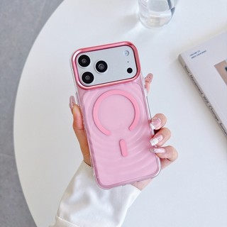 Ốp điện thoại từ tính trong suốt sóng màu Thích hợp cho iPhone13 14 15 16 17 Pro Max Full Pack Side Border Defense Drop Strip Silicone Cover