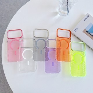 Ốp điện thoại từ tính trong suốt sóng màu Thích hợp cho iPhone13 14 15 16 17 Pro Max Full Pack Side Border Defense Drop Strip Silicone Cover