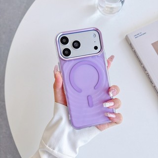 Ốp điện thoại từ tính trong suốt sóng màu Thích hợp cho iPhone13 14 15 16 17 Pro Max Full Pack Side Border Defense Drop Strip Silicone Cover