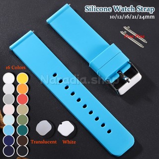 10 / 12 / 19 / 21 / 24mm dành cho dây đeo đồng hồ silicon mềm thể thao để thay thế nam nữ Dây đeo đồng hồ cao su chống thấm nước