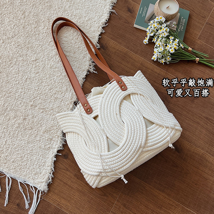 Túi Rơm Nữ Đeo Vai Phong Cách Mới, Túi Dệt Di Động