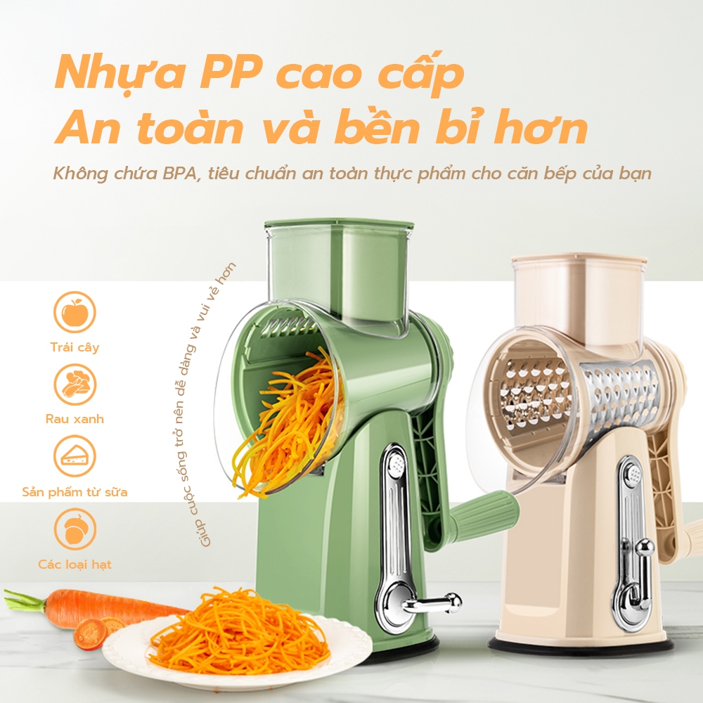 Máy Cắt Thái Rau Củ Đa Năng 5 Lưỡi Chống Trượt Dụng Cụ Nhà Bếp Tiện Lợi, Nhựa PP An Toàn, Dễ Vệ Sinh