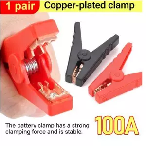 Set 2 Kẹp Cá Sấu Cách Điện Cỡ Lớn 100a Chuyên Dụng Cho Xe Hơi [Mới] [Mới]