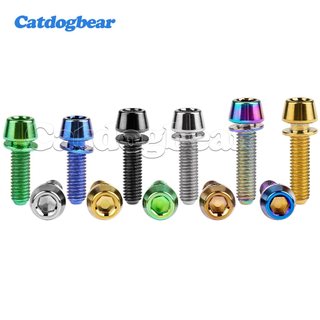 Catdogbear Titanium Ti M6 x 16 18 20 25mm Allen Hex Đầu côn Bu lông có vít máy giặt cho thân xe đạp