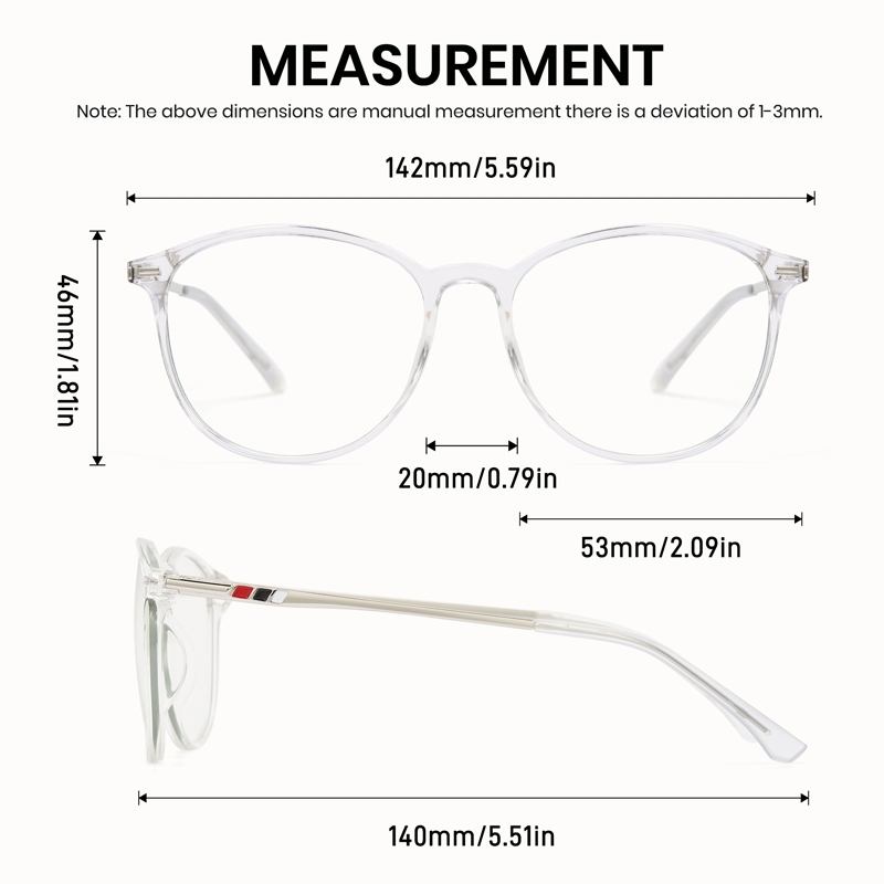Cyxus Kính chống ánh sáng xanh Cyxus Khung tròn TR90, Unisex 8357