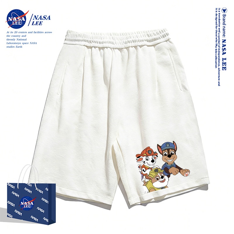 Quần short màu đen trẻ em NASA Mùa hè 2026 Đội sủa phù hợp với chó con Họa tiết bé trai bé gái Đáy thoải mái