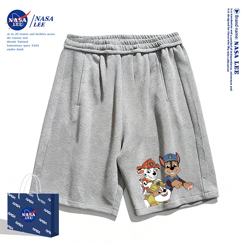 Quần short màu đen trẻ em NASA Mùa hè 2026 Đội sủa phù hợp với chó con Họa tiết bé trai bé gái Đáy thoải mái