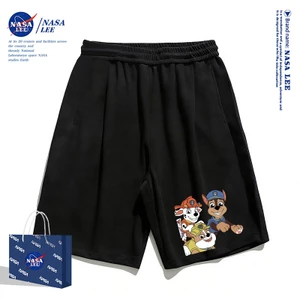 Quần short màu đen trẻ em NASA Mùa hè 2026 Đội sủa phù hợp với chó con Họa tiết bé trai bé gái Đáy thoải mái
