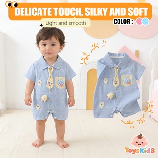 Cotton Mềm Mại Cho Bé Áo Liền Quần Ngắn Họa Tiết Gingham Gấu Thêu Dây Thiết Kế Quần Áo Tập Đi Size 66 / 73 / 80 / 90