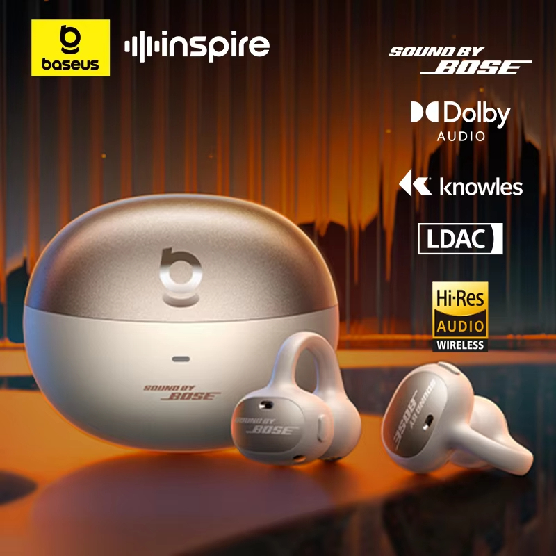 【 BASEUS X Sound by BOSE 】 Tai nghe không dây đích thực Baseus Inspire XC1 Kẹp tai nghe thiết kế tai nghe có thời gian chơi và chống nước 40 giờ