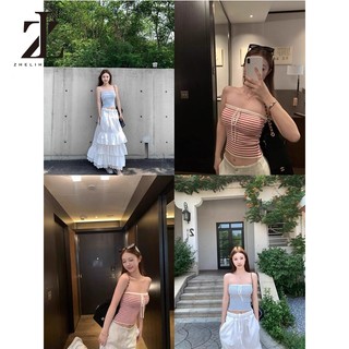 ZHELIHANGFEI Áo Vest ống sọc dệt kim mỏng vừa vặn