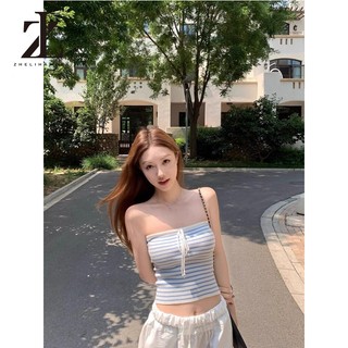 ZHELIHANGFEI Áo Vest ống sọc dệt kim mỏng vừa vặn