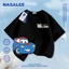 Áo thun Cotton nguyên chất màu xanh đậm cho trẻ em NASA Áo thun thoáng khí không khí họa tiết ô tô 3-16 tuổi dáng rộng Áo sơ mi ngắn tay thông thường