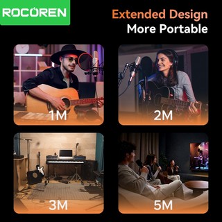 Cáp Rocoren Aux 6,5mm đến 6,5mm Cáp âm thanh đàn Guitar Cáp 6,35mm cho loa khuếch đại trộn âm thanh nổi