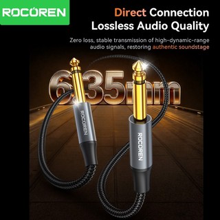 Cáp Rocoren Aux 6,5mm đến 6,5mm Cáp âm thanh đàn Guitar Cáp 6,35mm cho loa khuếch đại trộn âm thanh nổi