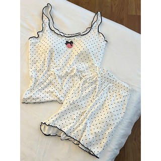 Quần short vest chấm bi màu trơn dành cho nữ, mềm mại, mặc tại nhà
