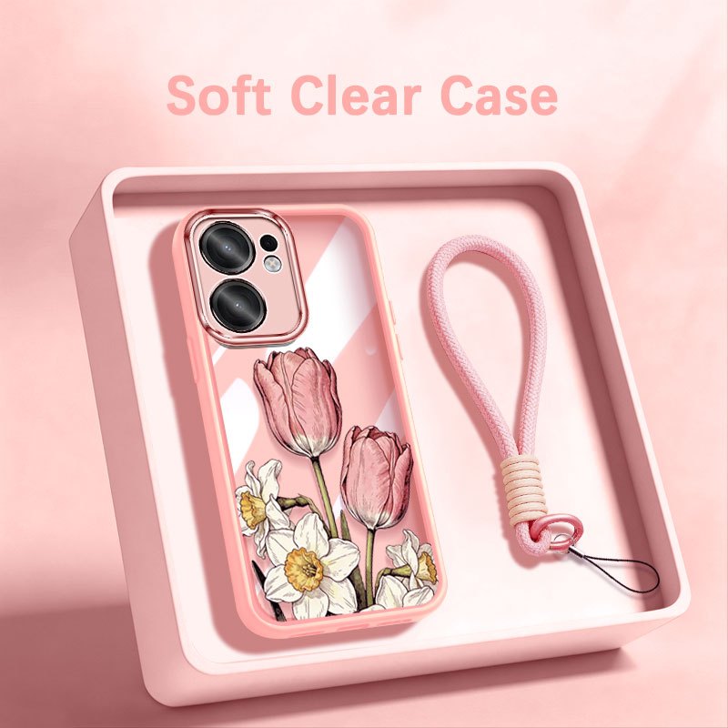 Ốp Điện Thoại YBD Cho Vivo V70 Elite V70FE Y31D Y51 Pro Y500S T5X 5G INS Phong Cách Sơn Dầu Hoa Silicon Siêu Mỏng Vỏ Mềm Trong Suốt