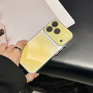 Ốp điện thoại cửa sổ lớn lấp lánh Halo phù hợp cho iPhone 13 14 15 16 17 Pro Max Vỏ silicon bảo vệ toàn diện