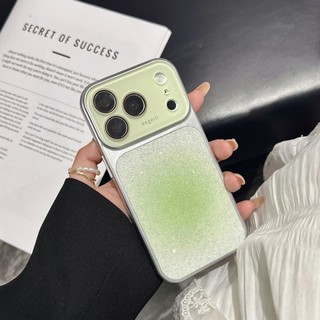 Ốp điện thoại cửa sổ lớn lấp lánh Halo phù hợp cho iPhone 13 14 15 16 17 Pro Max Vỏ silicon bảo vệ toàn diện