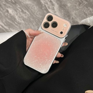 Ốp điện thoại cửa sổ lớn lấp lánh Halo phù hợp cho iPhone 13 14 15 16 17 Pro Max Vỏ silicon bảo vệ toàn diện